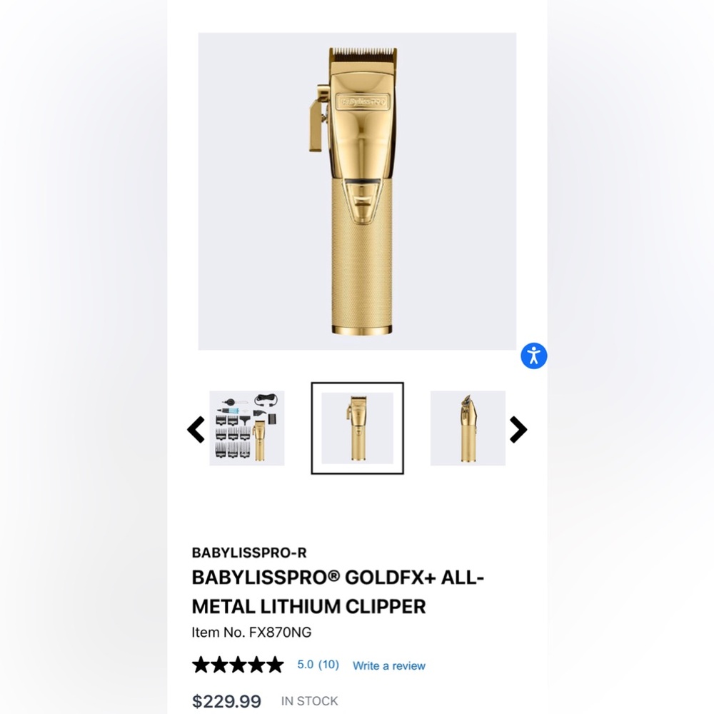 BABYLISSPRO® GOLDFX ALL-METAL LITHIUM CLIPPER RETAILS $229.99